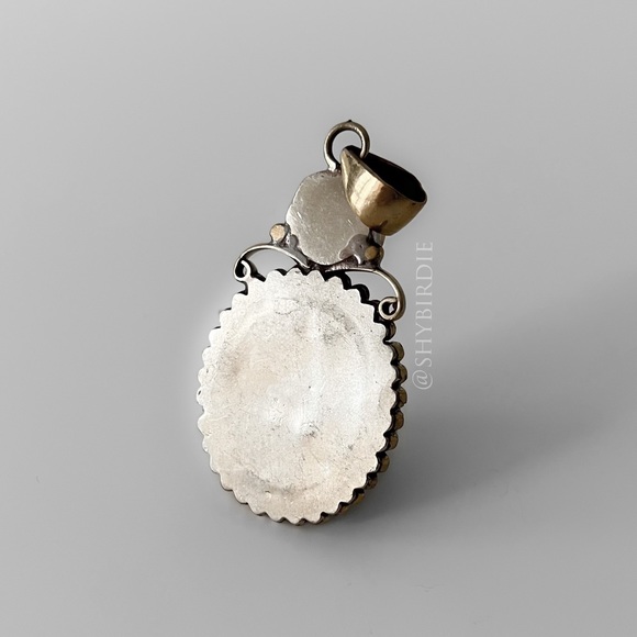 NEW Tibetan Artisan Handcrafted Mandala Pendant, Turquoise & Coral - Picture 3 of 8